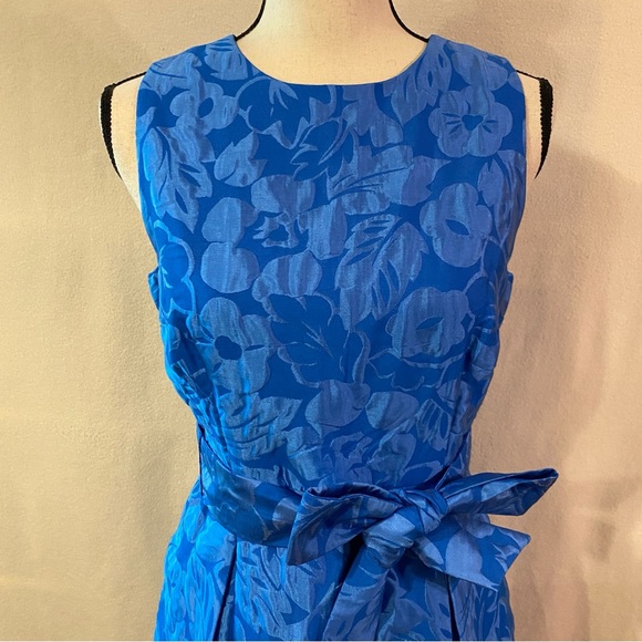 NWT Kate Spade tropical foliage blue sleeveless Alice dress - Picture 5 of 11
